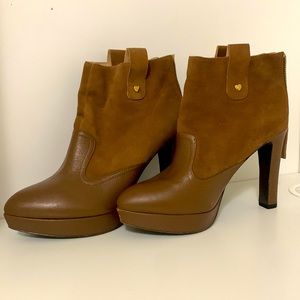 Love Moschino Brown Suede Ankle Booties